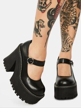 dELiAs by Dolls Kill Dark Animal Behavior Platform Mary Janes Black